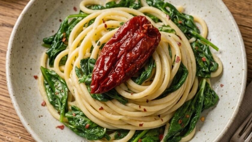 pasta con spinaci
