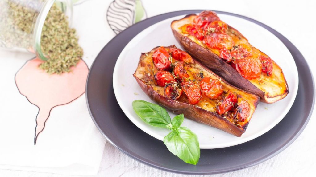 melanzane al forno con pomodorini