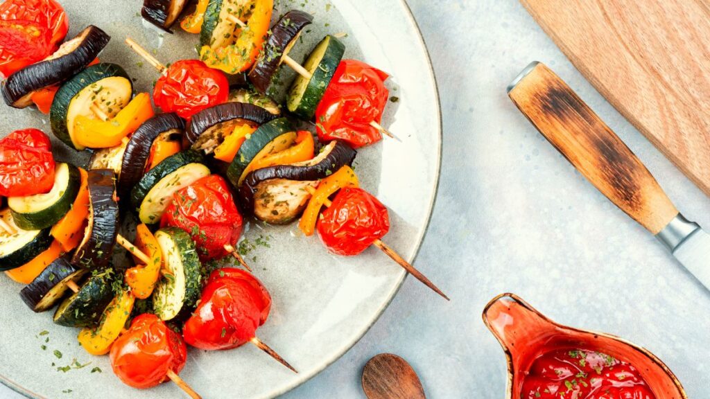 spiedini di verdure estive