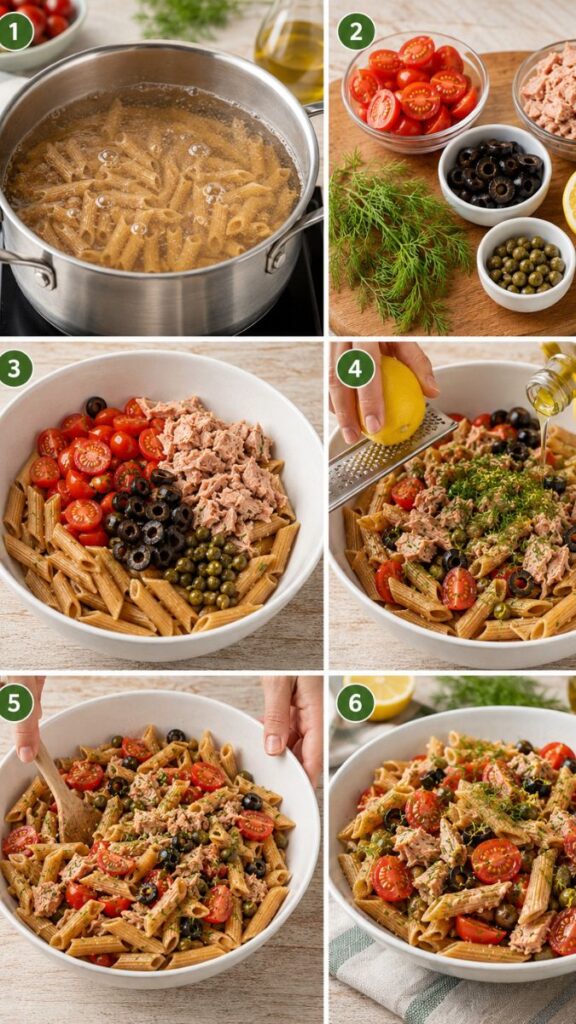 procedimento insalata pasta tonno 355 calorie