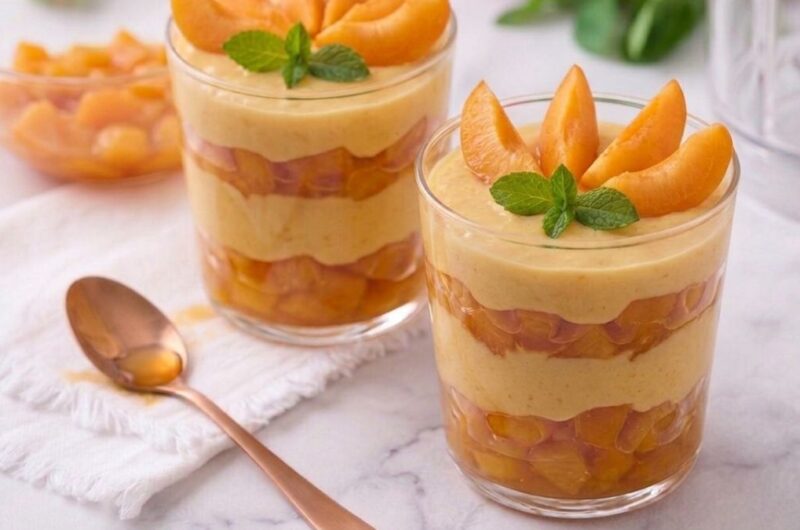 coppa di albicocche con yogurt