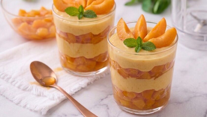 coppa di albicocche con yogurt