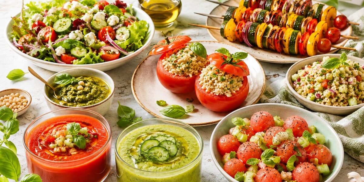 Menu estivo con piatti freschi e ricette leggere