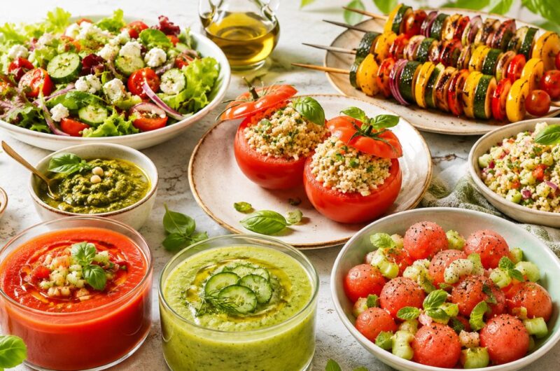 Menu estivo con piatti freschi e ricette leggere