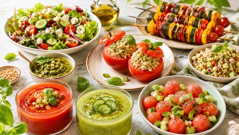 Menu estivo con piatti freschi e ricette leggere