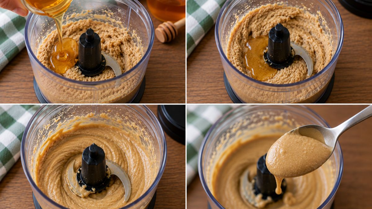 procedimento aggiunta del miele alla crema di sesamo
